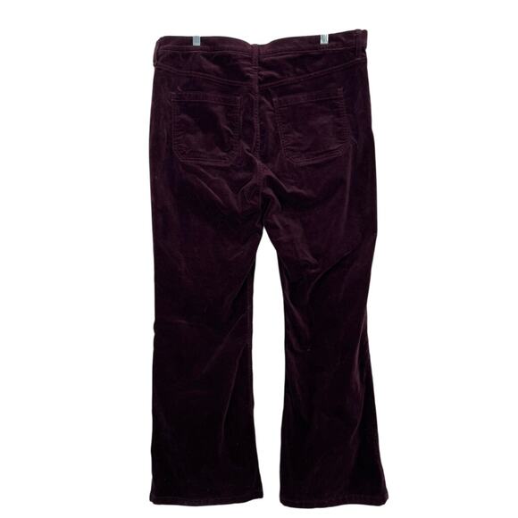 GAP Burgundy Maroon Velvet 70's Flare High Rise Boot Cut Pants Bottoms Size 18R - Picture 4 of 9
